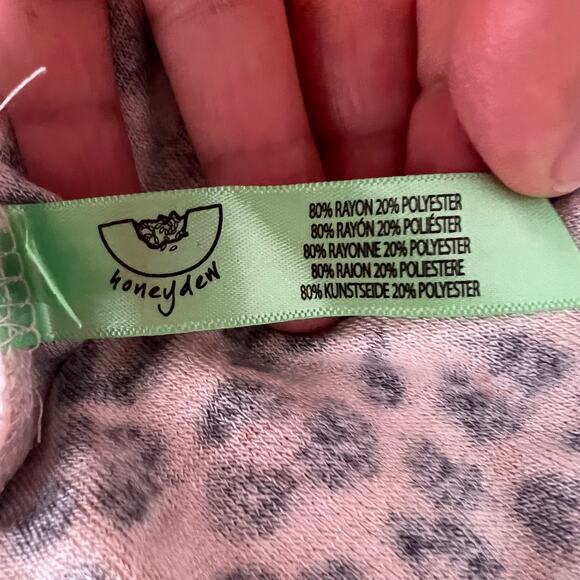 New Honeydew Just Chillin Leopard Print Jumpsuit Sleeveless Women's Size L - Picture 5 of 6